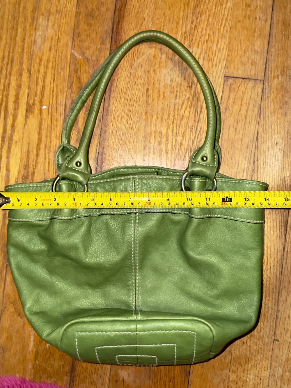 Tignanello Green Leather Shoulder Tote (EUC) - Picture 14 of 16